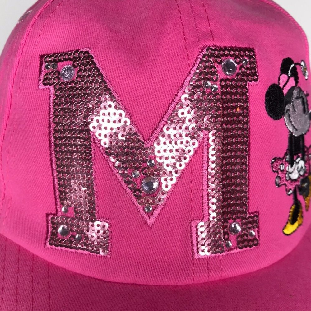 Disney Minnie Mouse Pink Sequin Girls Adjustable Hat - Picture 2 of 11